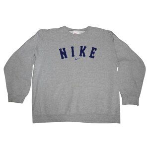 Vintage 1990s Nike Gray Crew Neck Pullover Sweatshirt Men's XL Made in USA